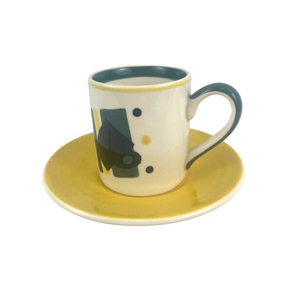 Herman Dodge Hues and Brews Vintage Mid-Century Modern Ceramic Cup and Saucer Se - Picture 6 of 11